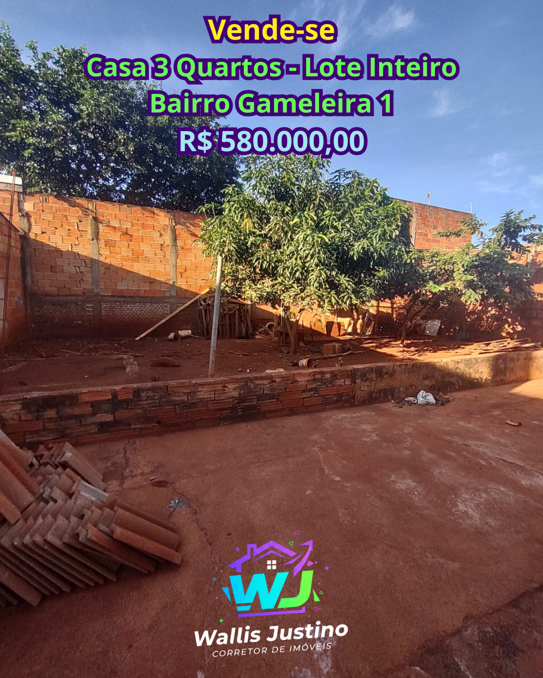 Casa 3 Quartos com Lote de 360m² no Gameleira Rio Verde GO