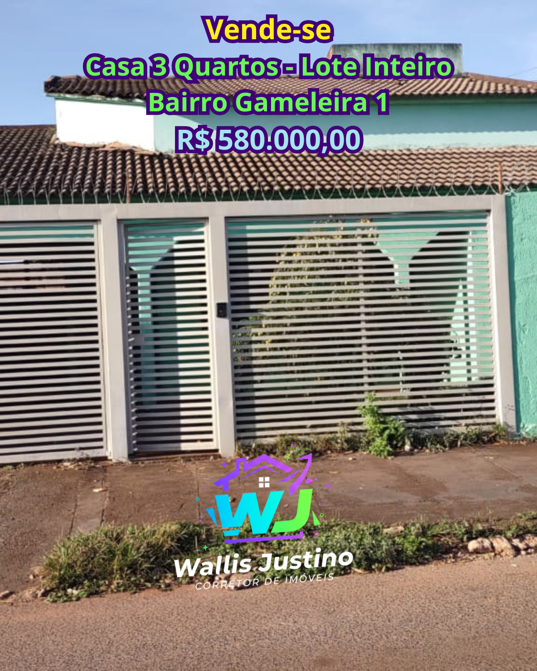 Casa 3 Quartos com Lote de 360m² no Gameleira Rio Verde GO