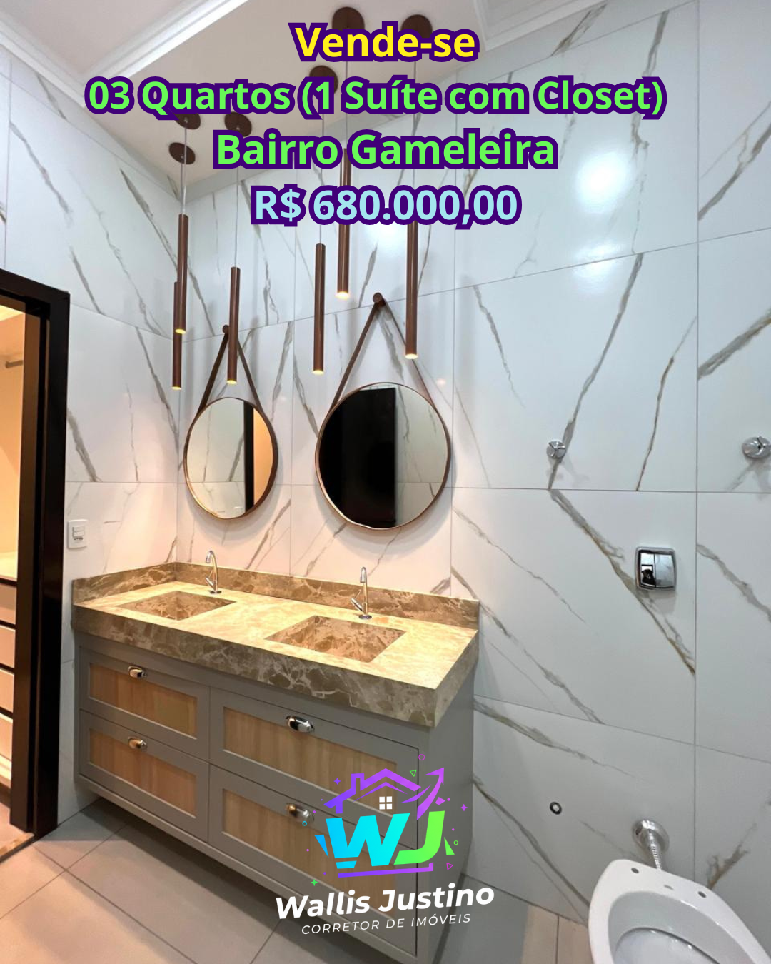 Casa 3 Quartos com Closet no Gameleira 1 Rio Verde GO