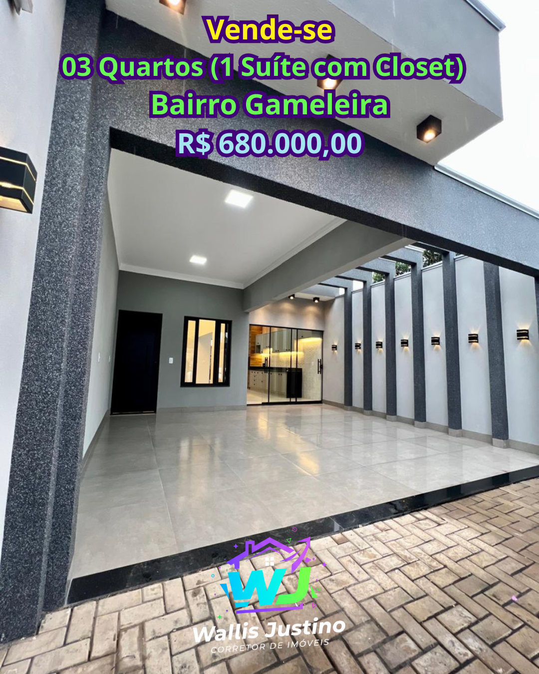 Casa 3 Quartos com Closet no Gameleira 1 Rio Verde GO